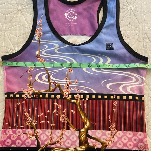 INKnBURN Purple and Pink Cherry Blossom Tank Top - Picture 6 of 7